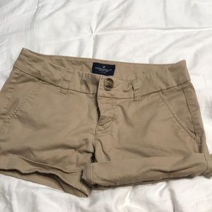 Khaki stretch shorts